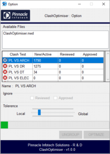 Users can control the aggressiveness of clash reduction in Navisworks.