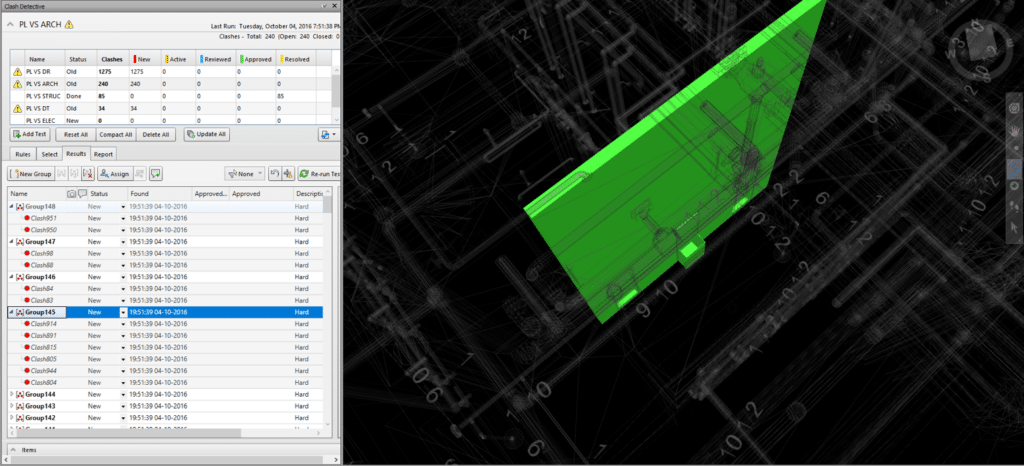 ClashOptimizer offers multiple clash management features to reduce clashes in Navisworks