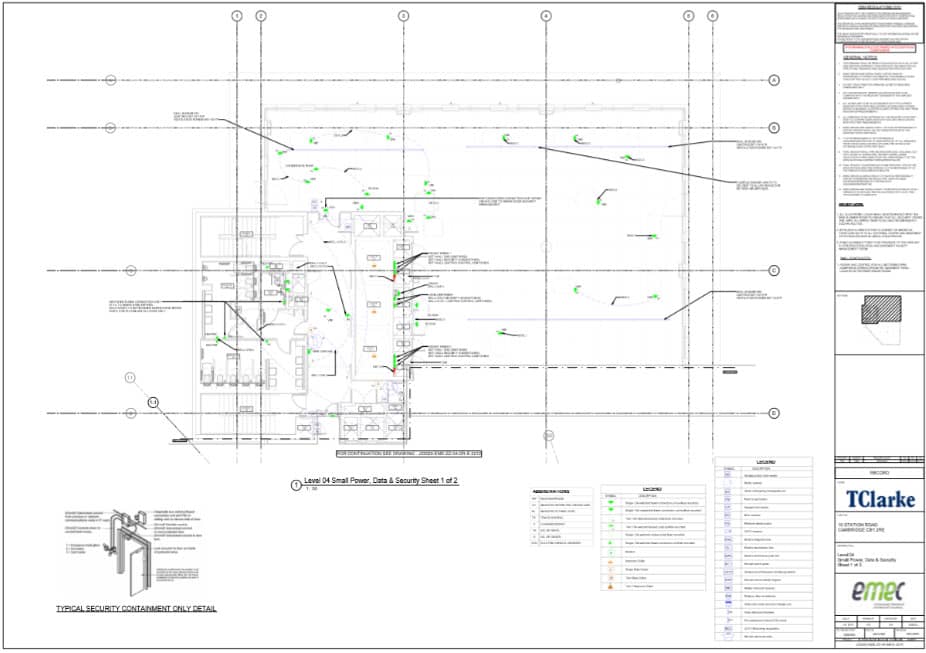 As-built or record drawing sample of a construction project