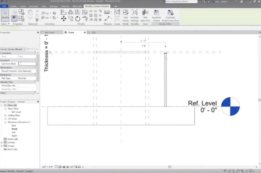 Image for creating family in Revit