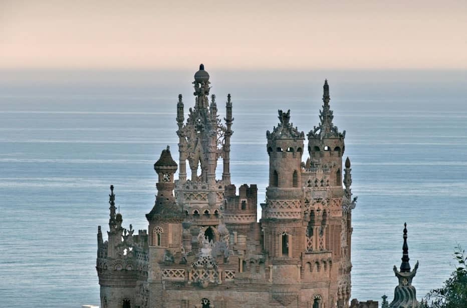 Medieval castle by the sea, Europe