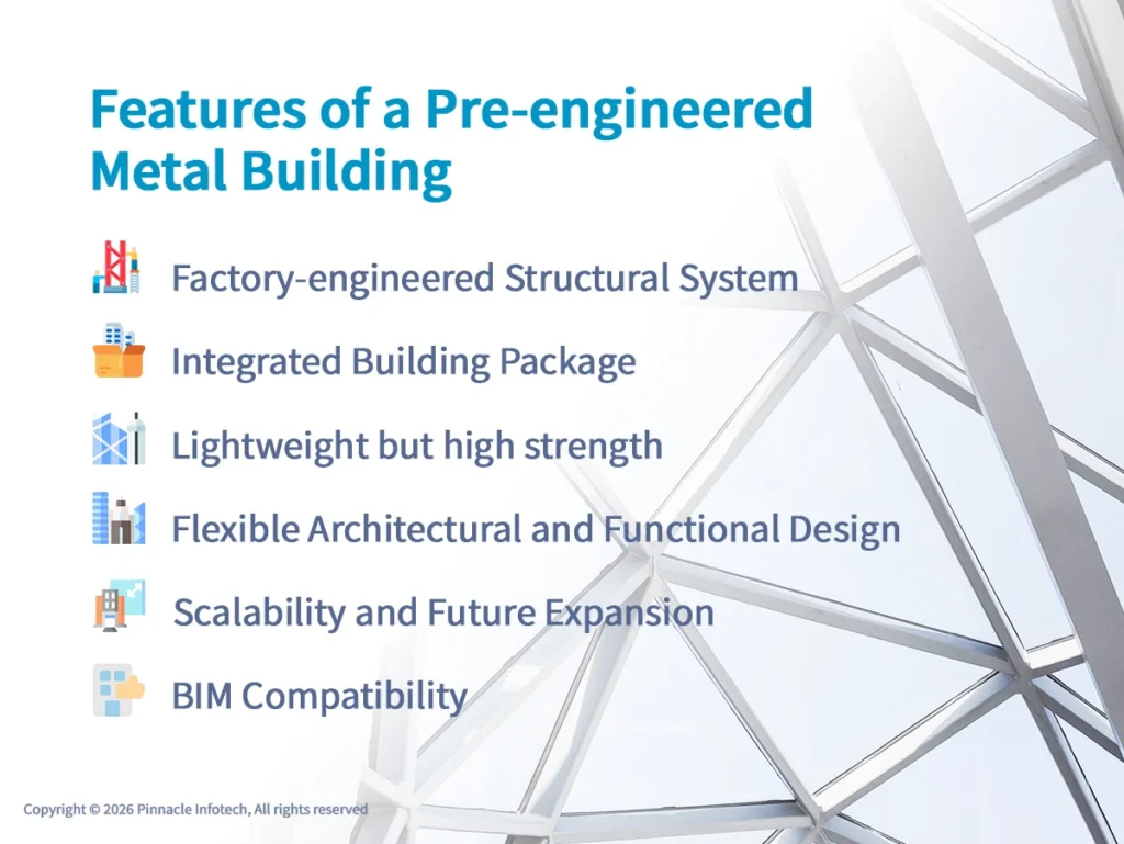 features pre-engineered metal building