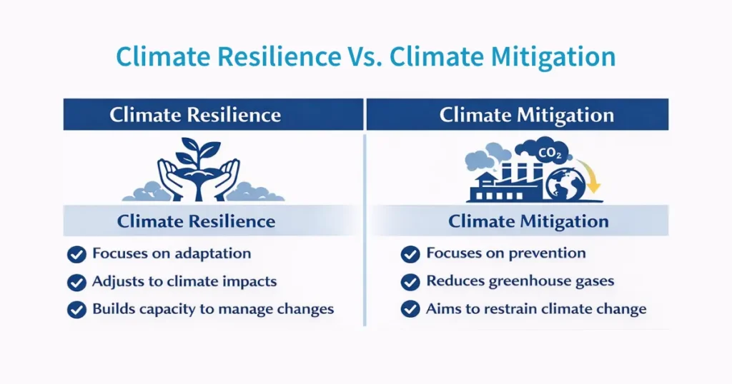 Climate Resilience Vs. Climate Mitigation