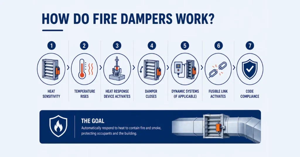 How do fire dampers work