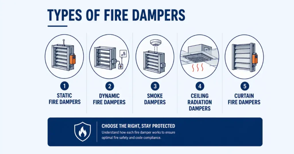 Types of fire dampers