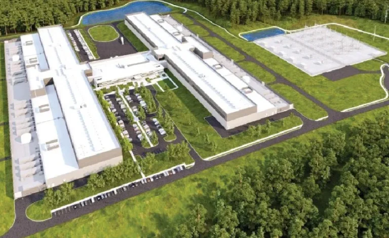 Architectural rendering of Meta's Newton Data Center campus