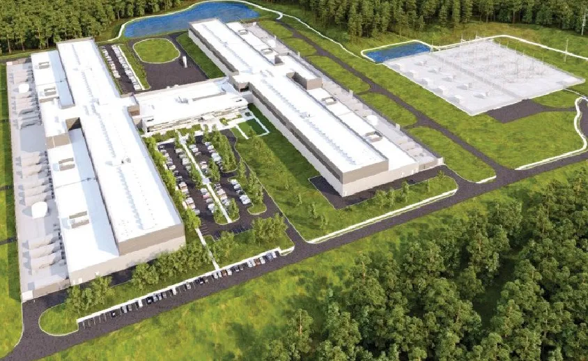 Architectural rendering of Meta's Newton Data Center campus