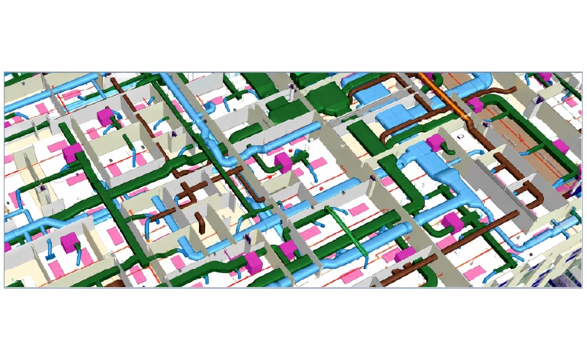 3D MEP coordination and clash-detection model